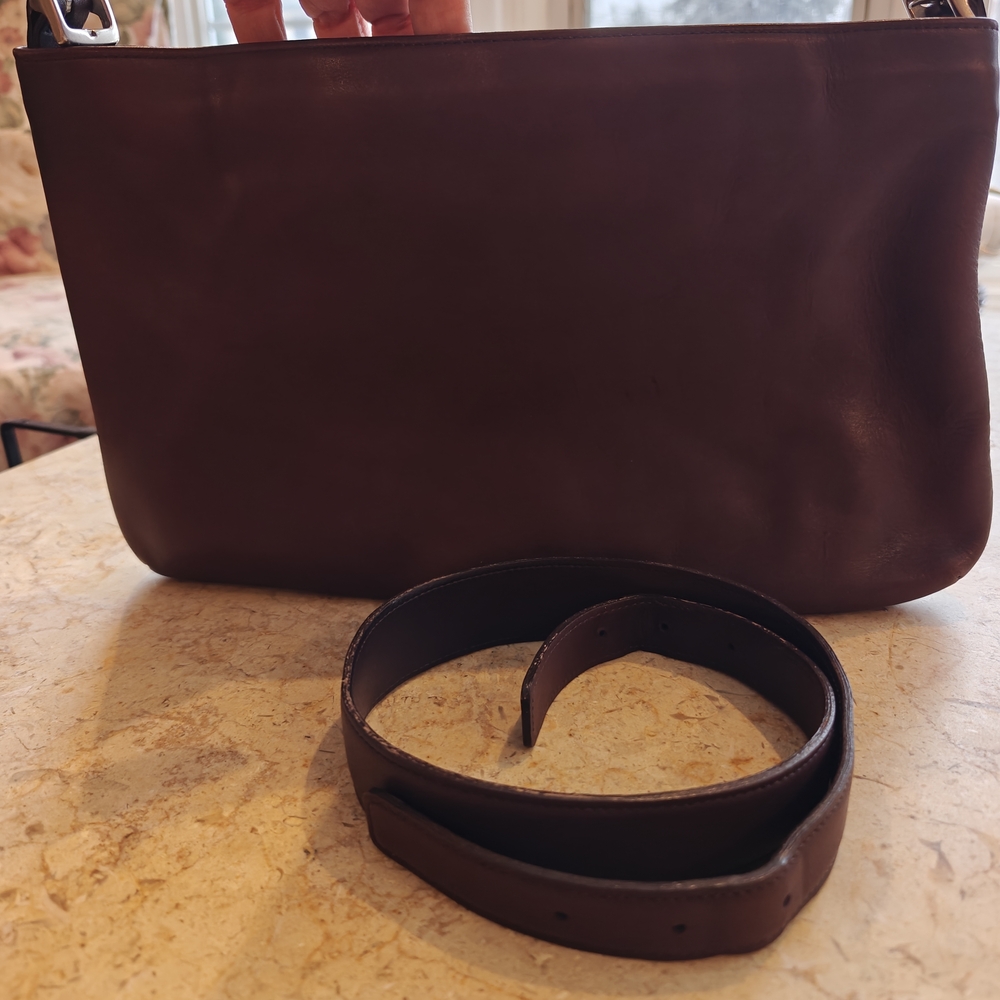 Vintage Coach Dark Brown Leather Bag